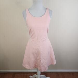 IN AWE Women's Pink Fit and Flare Skater Dress Sleeveless Size Small Bow